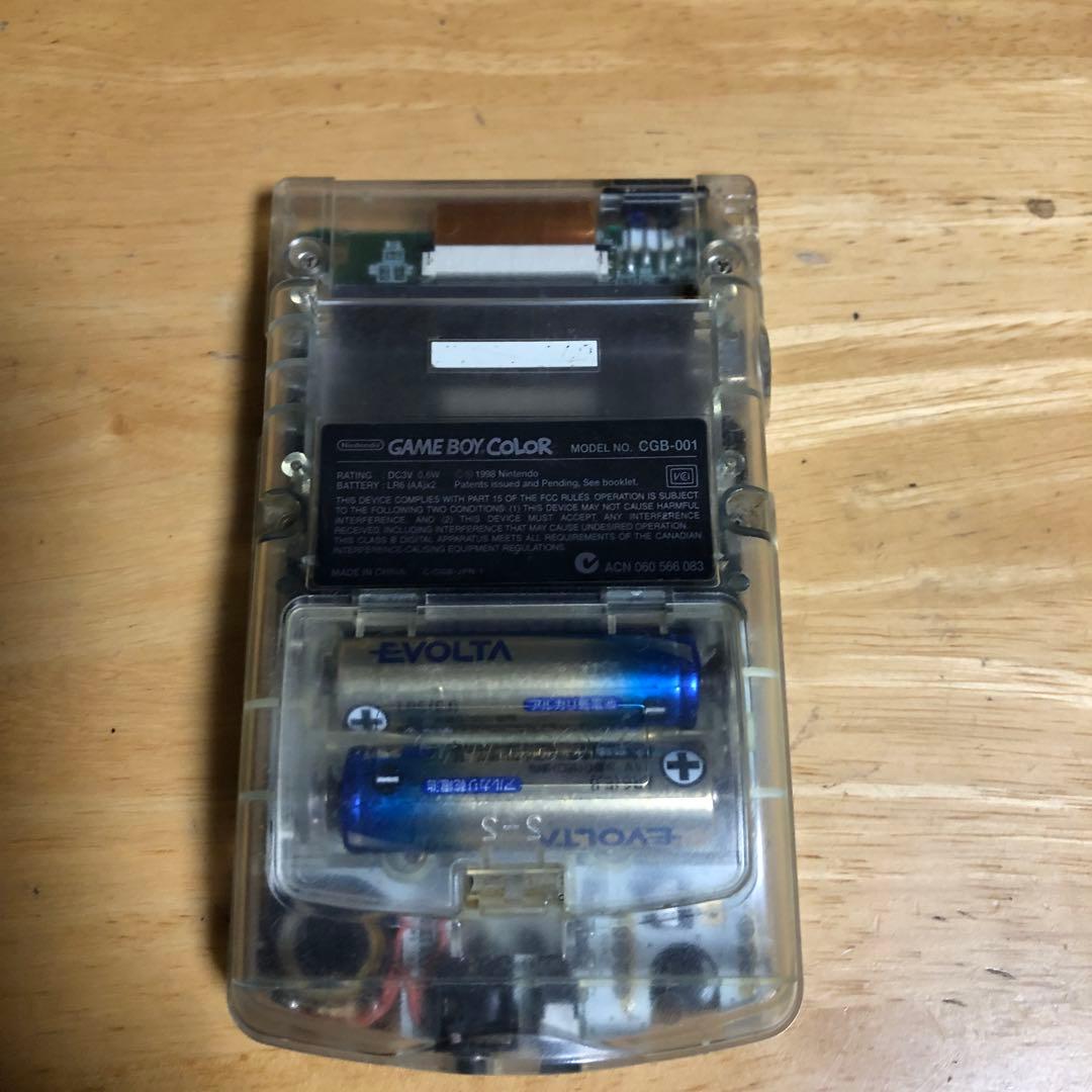 動作品 任天堂 ゲームボーイカラー 本体 クリア スケルト CGB-001