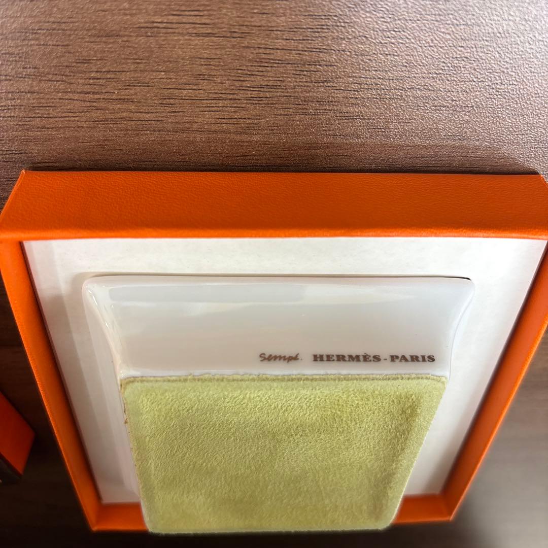 エルメスHERMESノベルティ 角皿 小皿 陶磁器 トレイ 小物入れ 非売品