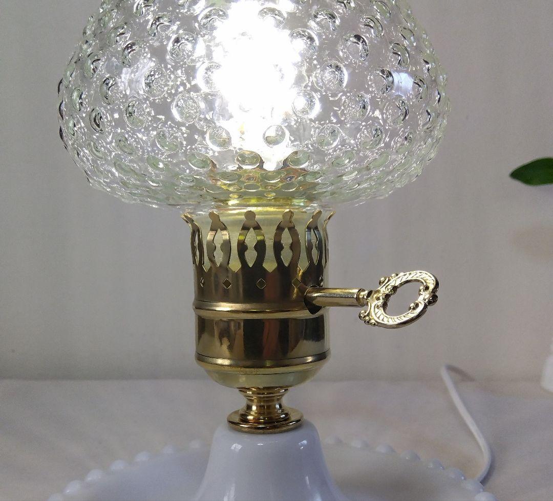 ヴィンテージ ホブネイル クリアガラス テーブルランプ レア