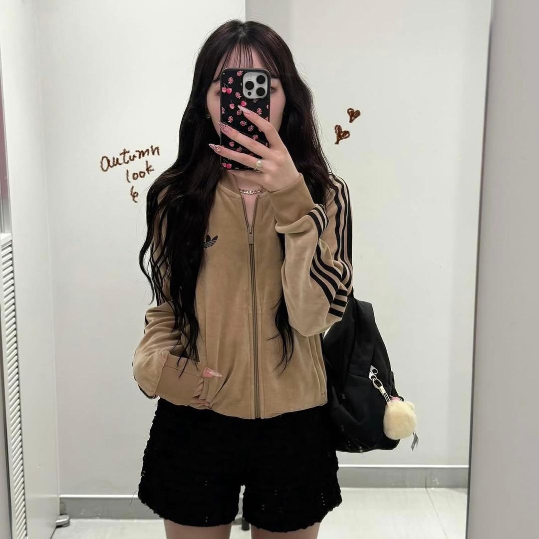 新品XL⭐️adidas アディカラー ブラウンベロア トラックトップ 風早ゆうた