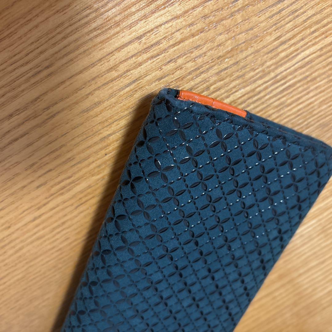 未使用　印傳屋　甲州印傳　ひそか　HISOCA 緑　オレンジ　長財布　七宝繋ぎ