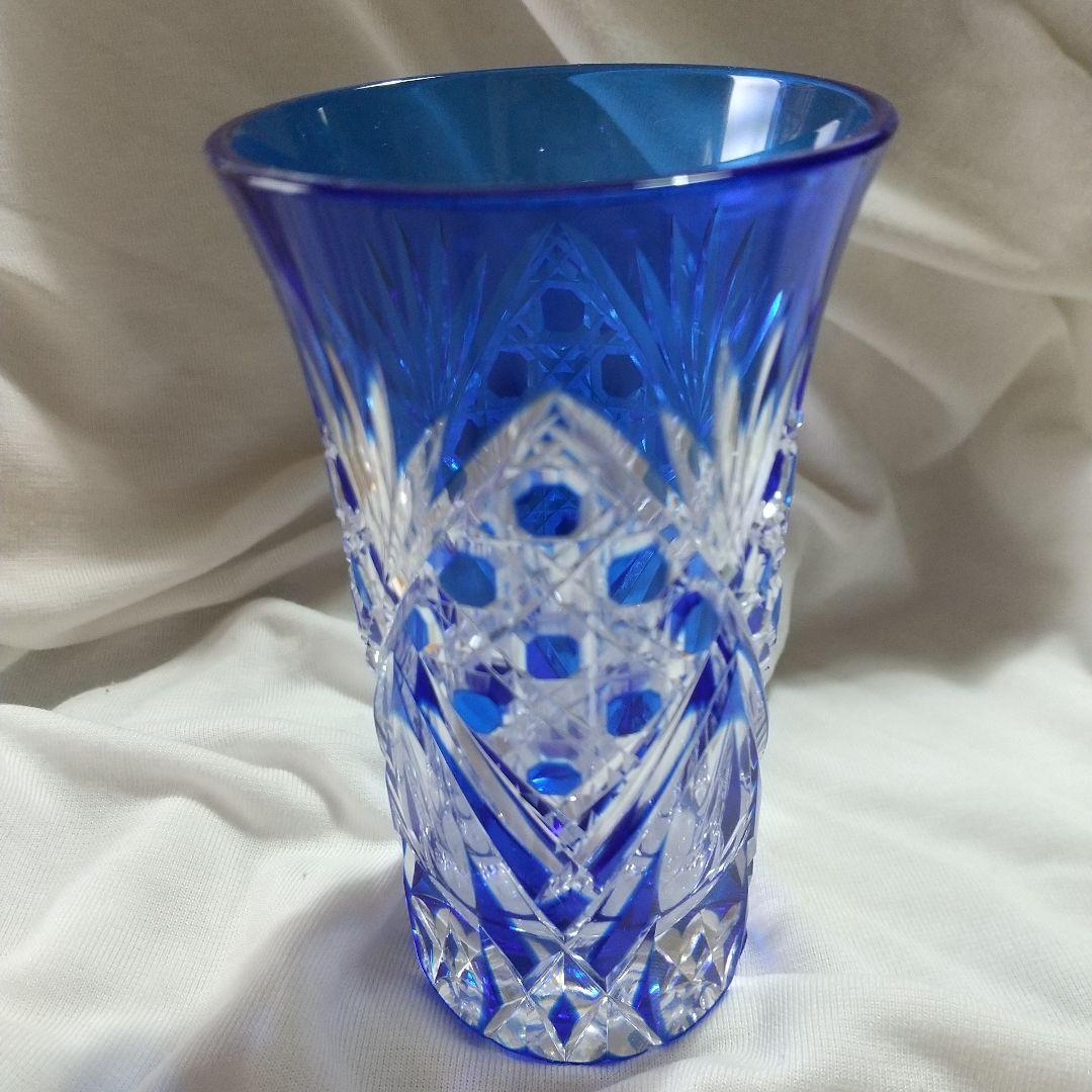 伝統工芸士 滝澤 利夫 青被せ八角籠目紋