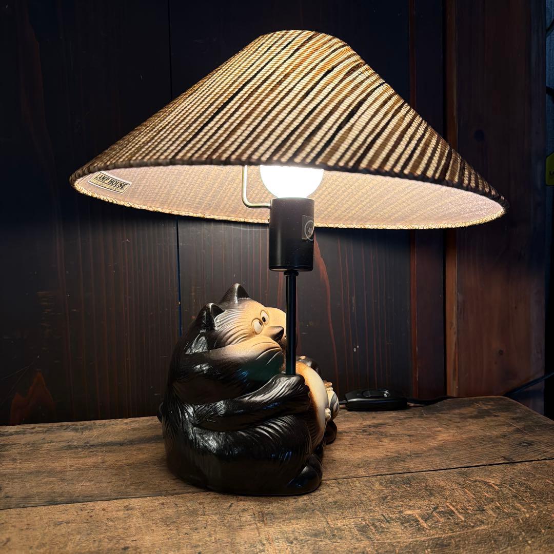 昭和レトロ 希少 松下電工 信楽焼たぬきランプ 縁起物 商売繁盛 訳あり