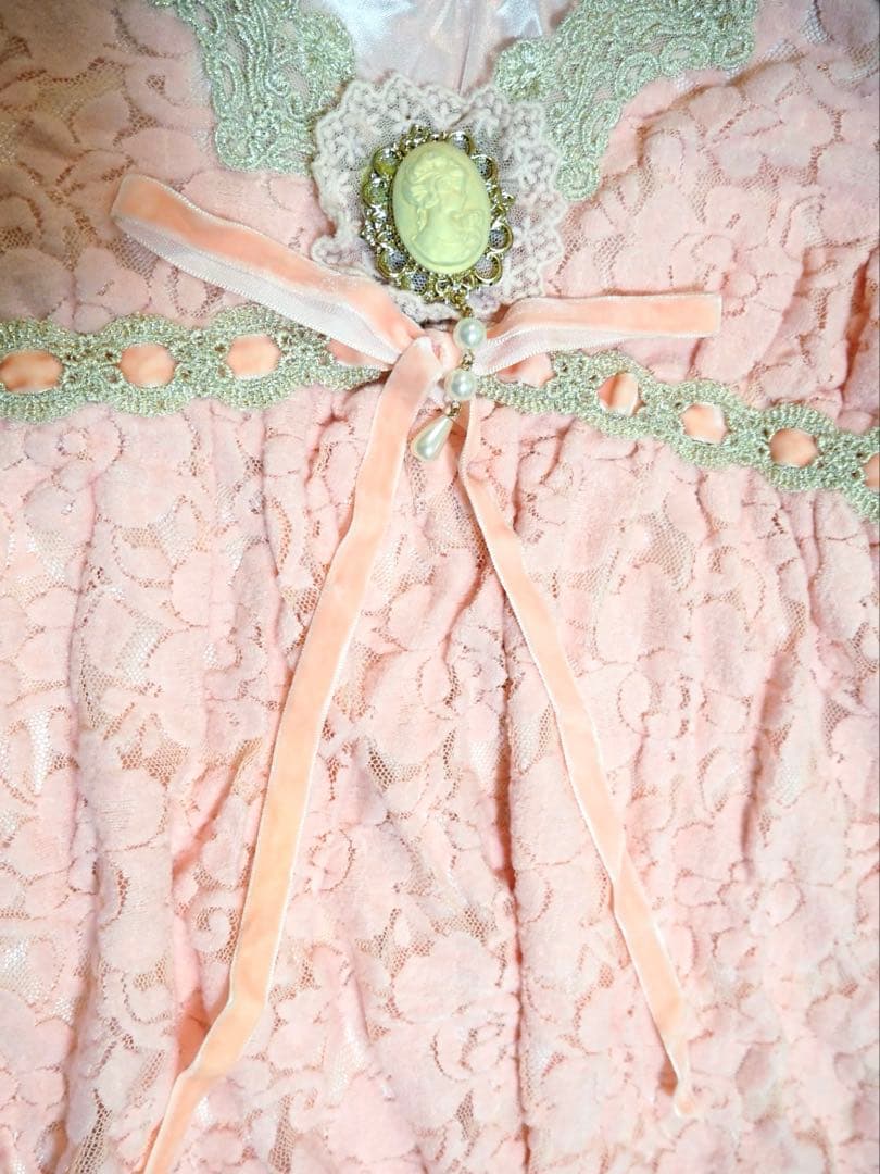 LIZ LISA ピンク レース ワンピース フレアスリーブ　リズリサ　希少