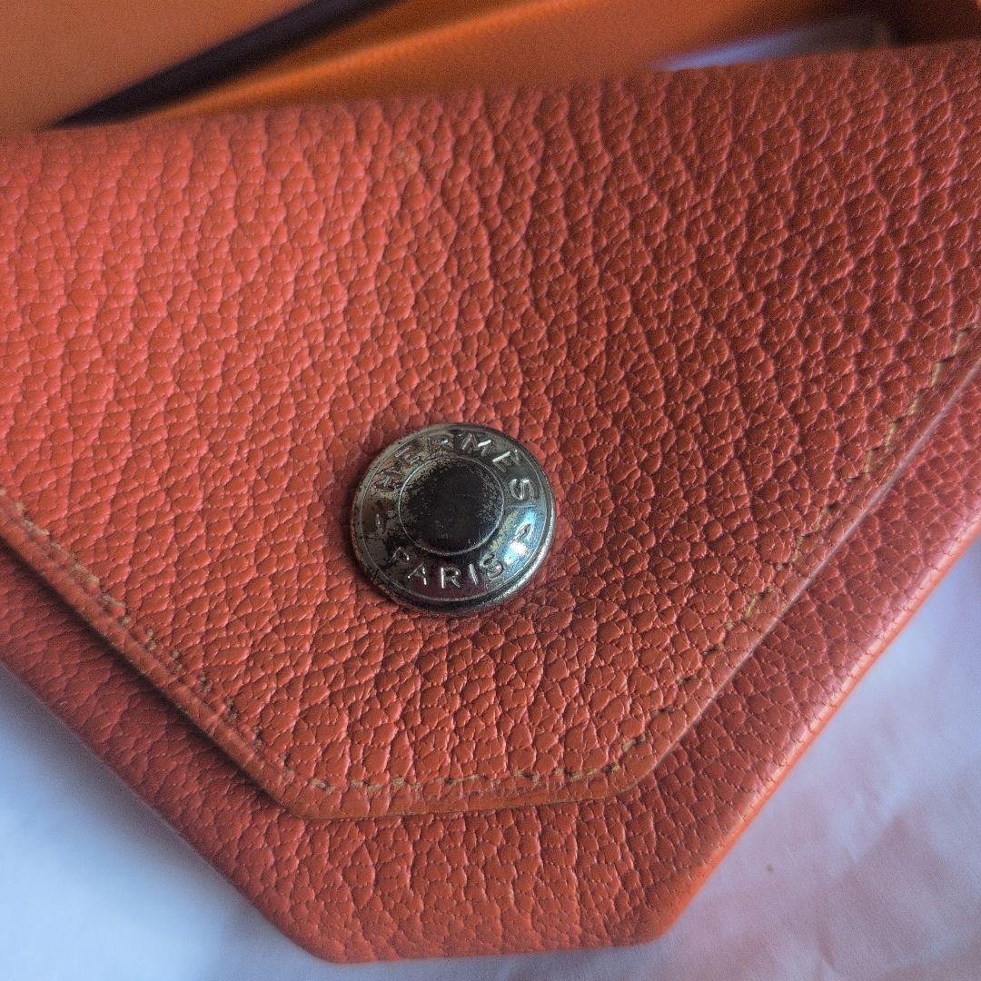 HERMES オレンジ レザー ケース