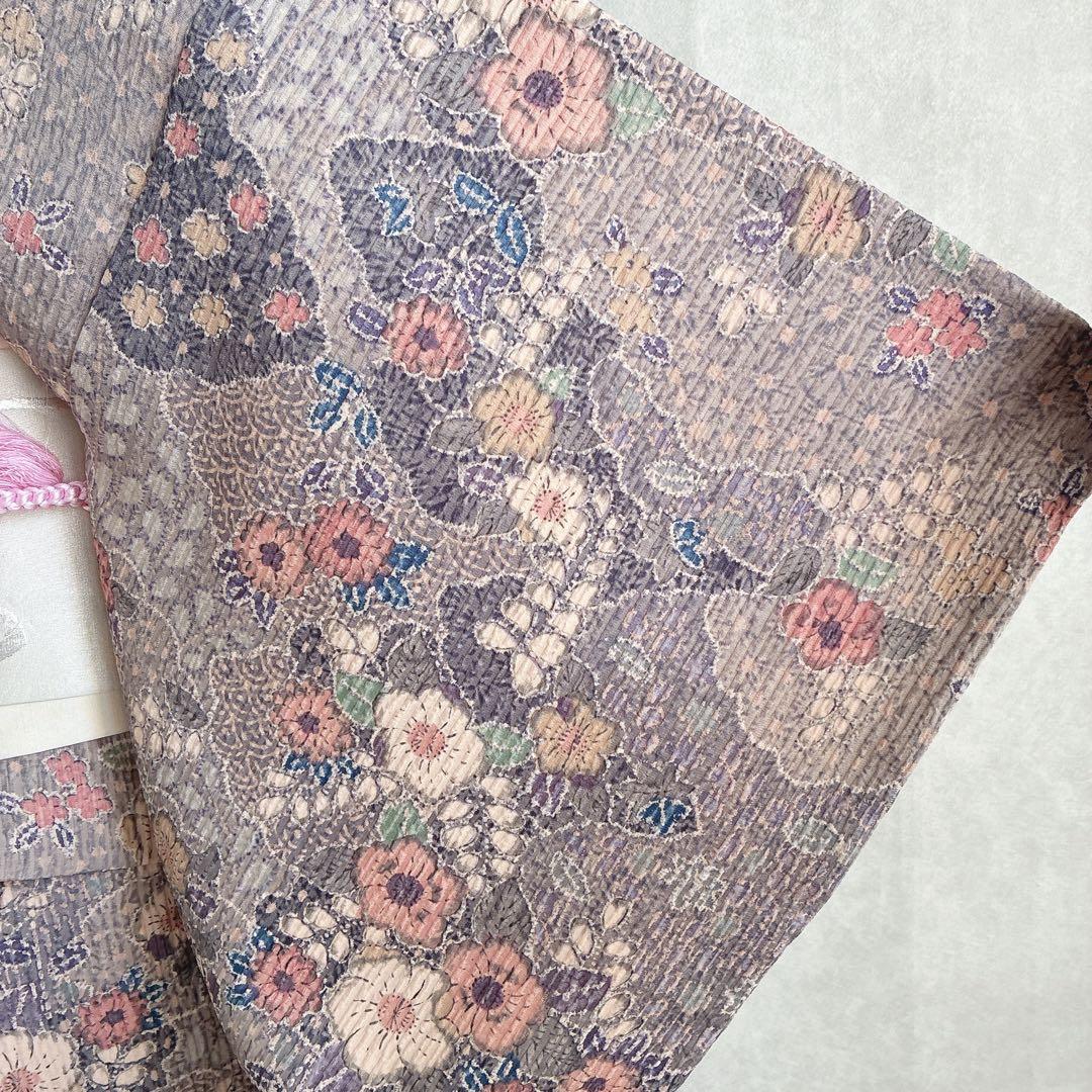 小紋　フルセット　着物　辻ヶ花　洗える着物　可憐な花模様　G1