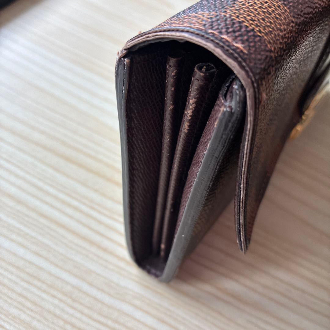 LOUIS VUITTON ルイヴィトン　ダミエ柄レザー長財布