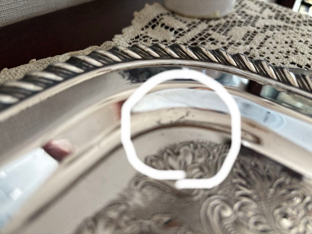 アンティーク／ヴィンテージ　サンドイッチトレー　シルバープレート