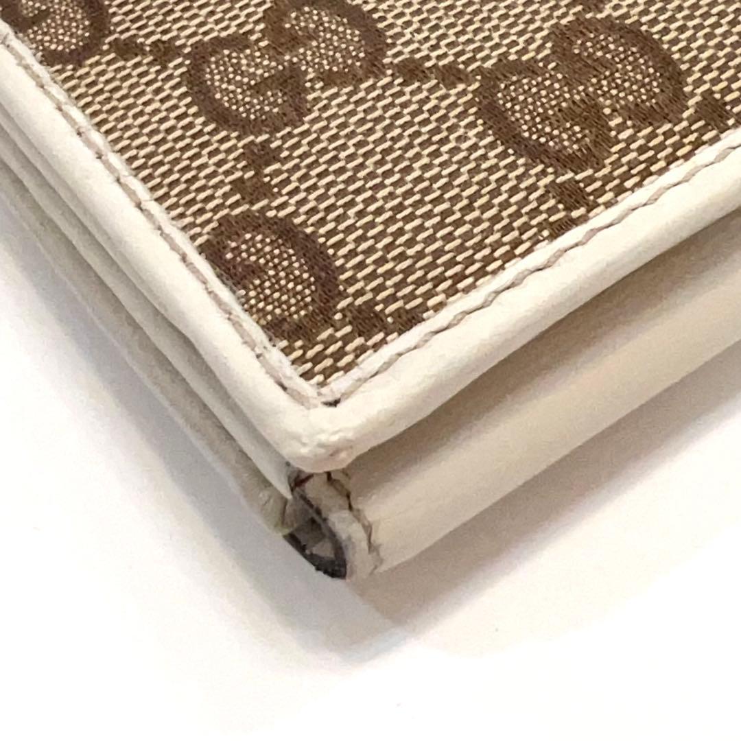 グッチ 長財布 GGキャンバス GG柄 ジャガード ハート ゴールド金具 白色