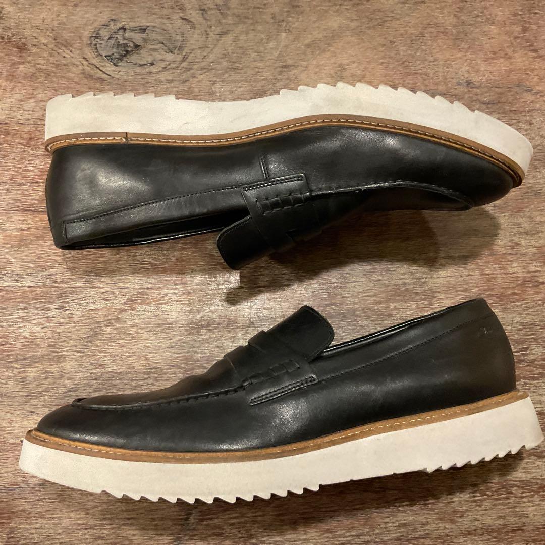 30cm！クラークス ローファー アーネストフリー メンズ ブラック レザー