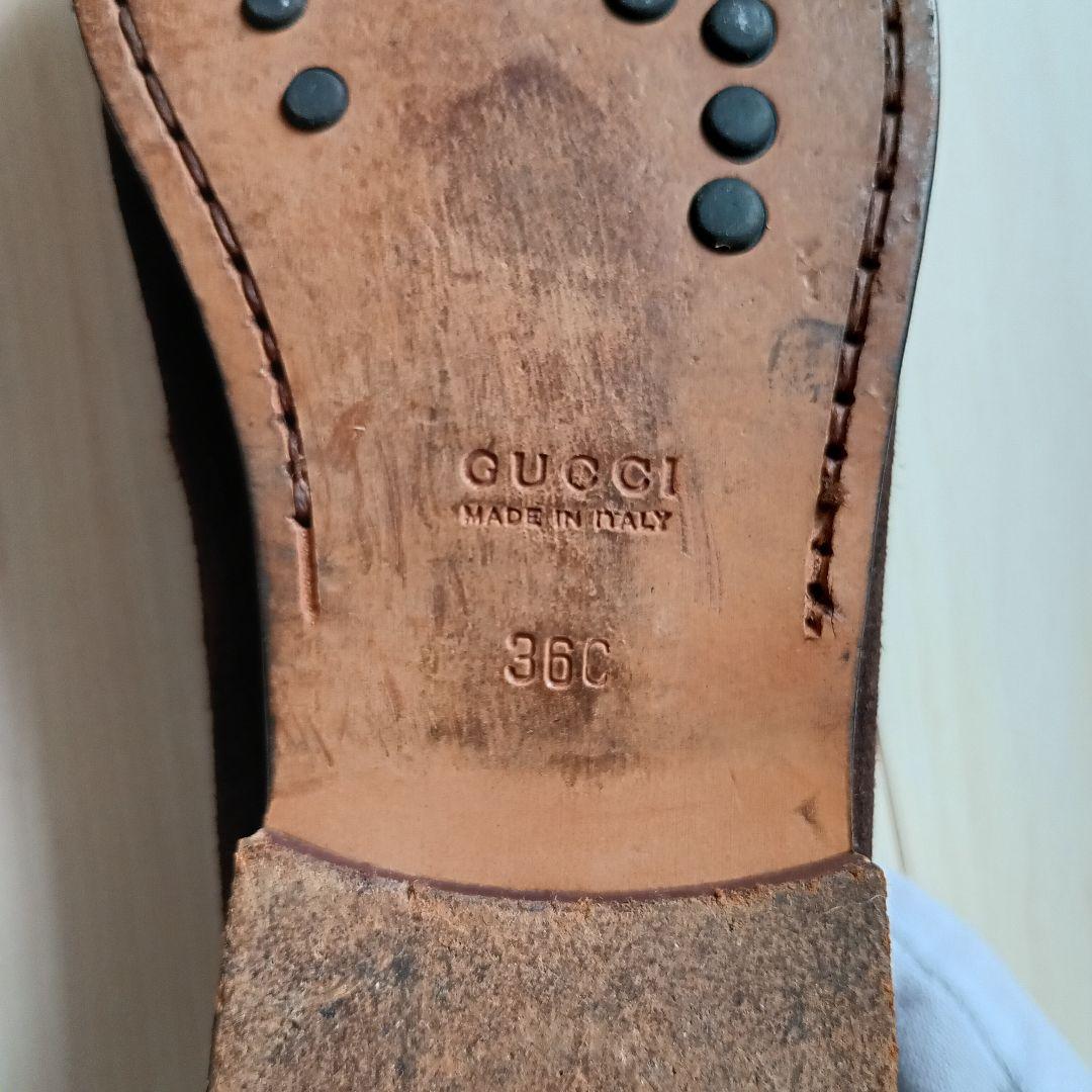 GUCCI　ホースビット　ローファー　スエード　ローカット　ブラウン　23cm