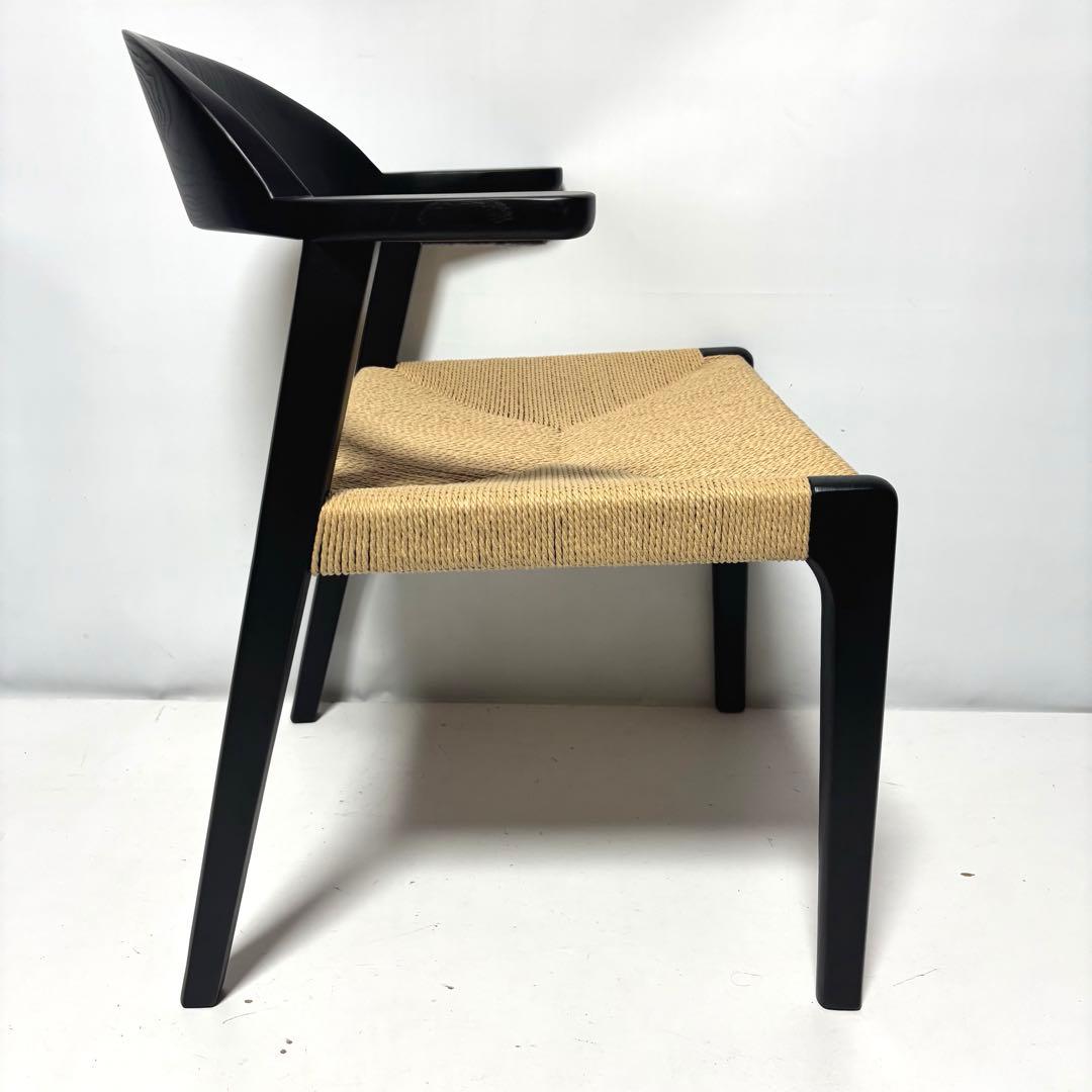 【完成品】ペーパーコード×ブラック　ダイニングチェア