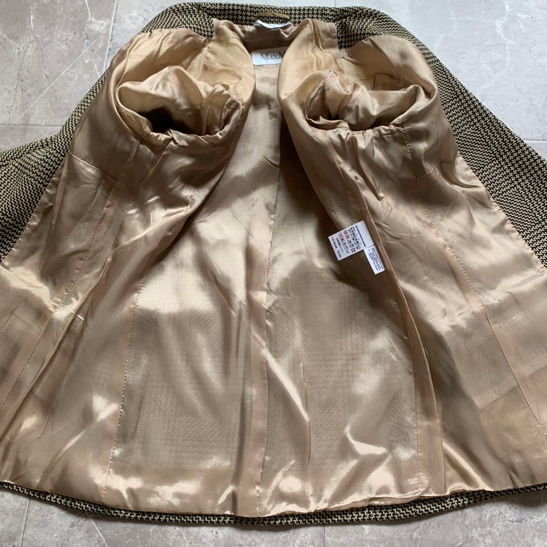 MaxMara マックスマーラ　千鳥格子ジャケット　ラナウール　白タグ　38