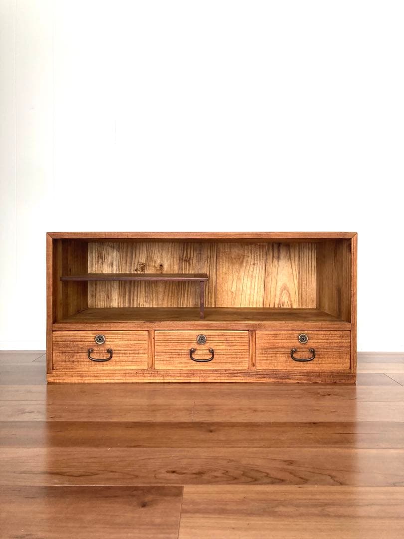 【メンテ済】アンティークの収納棚　ローボード　総桐　小物収納にも便利