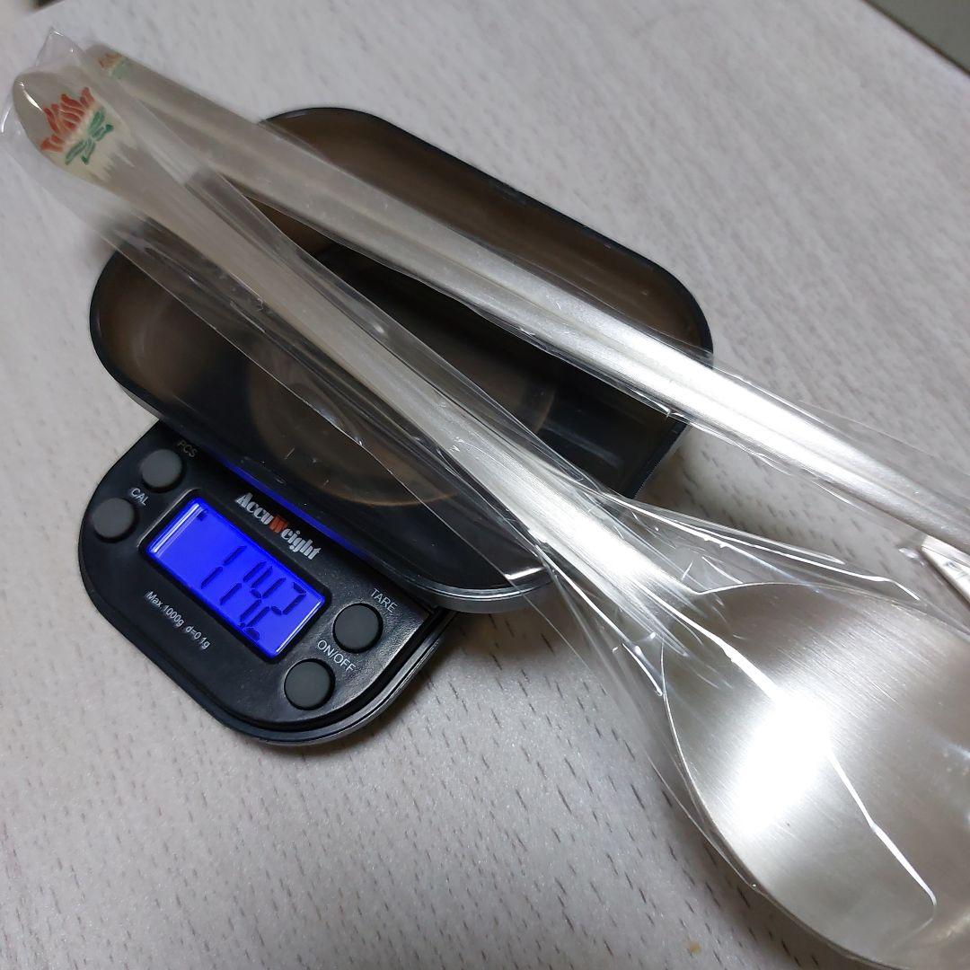 純銀製(刻印AG999)スプーン2本と箸2膳セット 純シルバー製　長寿　健康