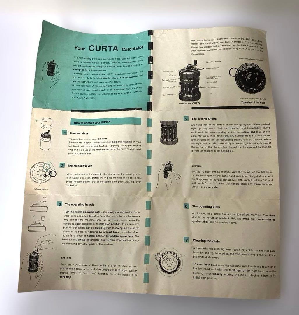 【希少品】Curta Type I メカニカル計算機 ケース、説明書付き