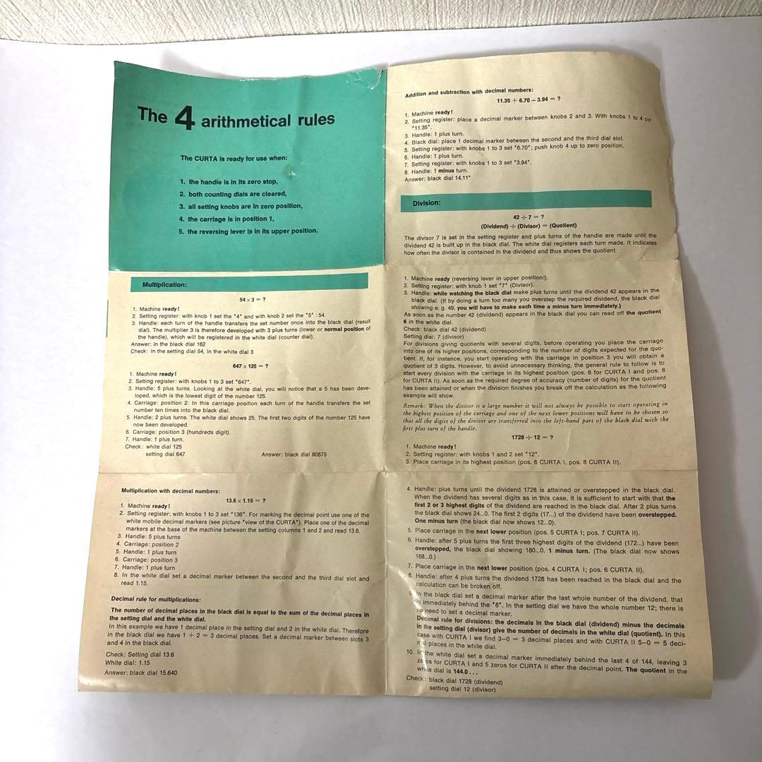 【希少品】Curta Type I メカニカル計算機 ケース、説明書付き