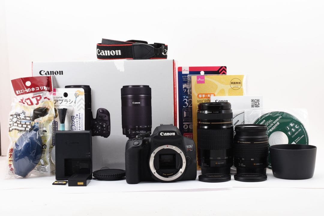 保証付き/CANON EOS Kiss X10i標準&望遠ダブルレンズセット