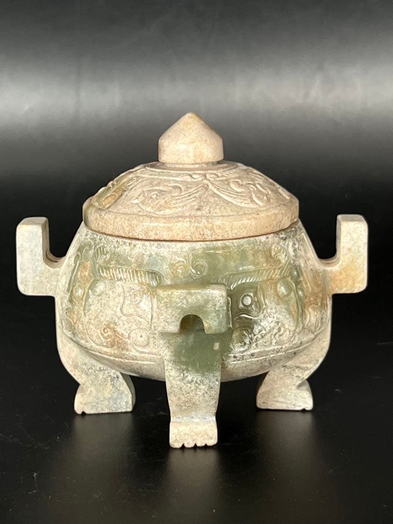 極上 古美術　玉香炉 中国清時代　重さ593g