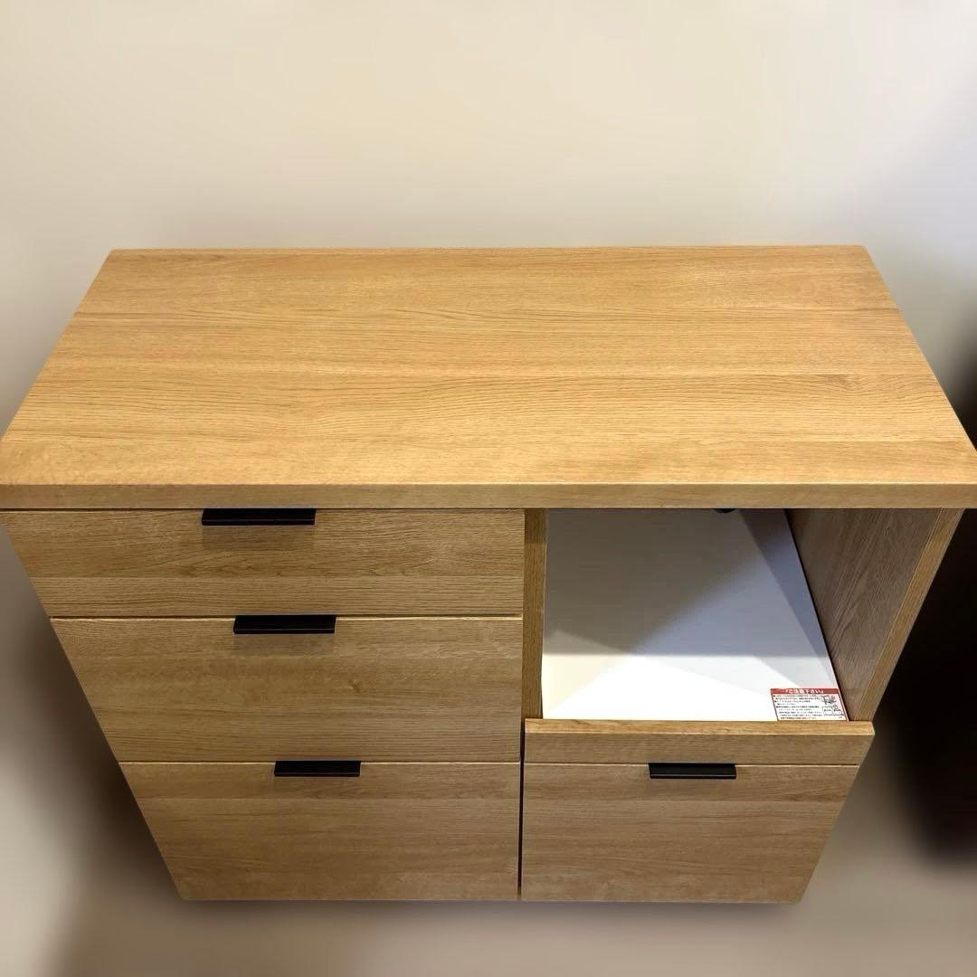 ニトリ　エトナ　キッチンカウンター　ライトブラウン 90cm