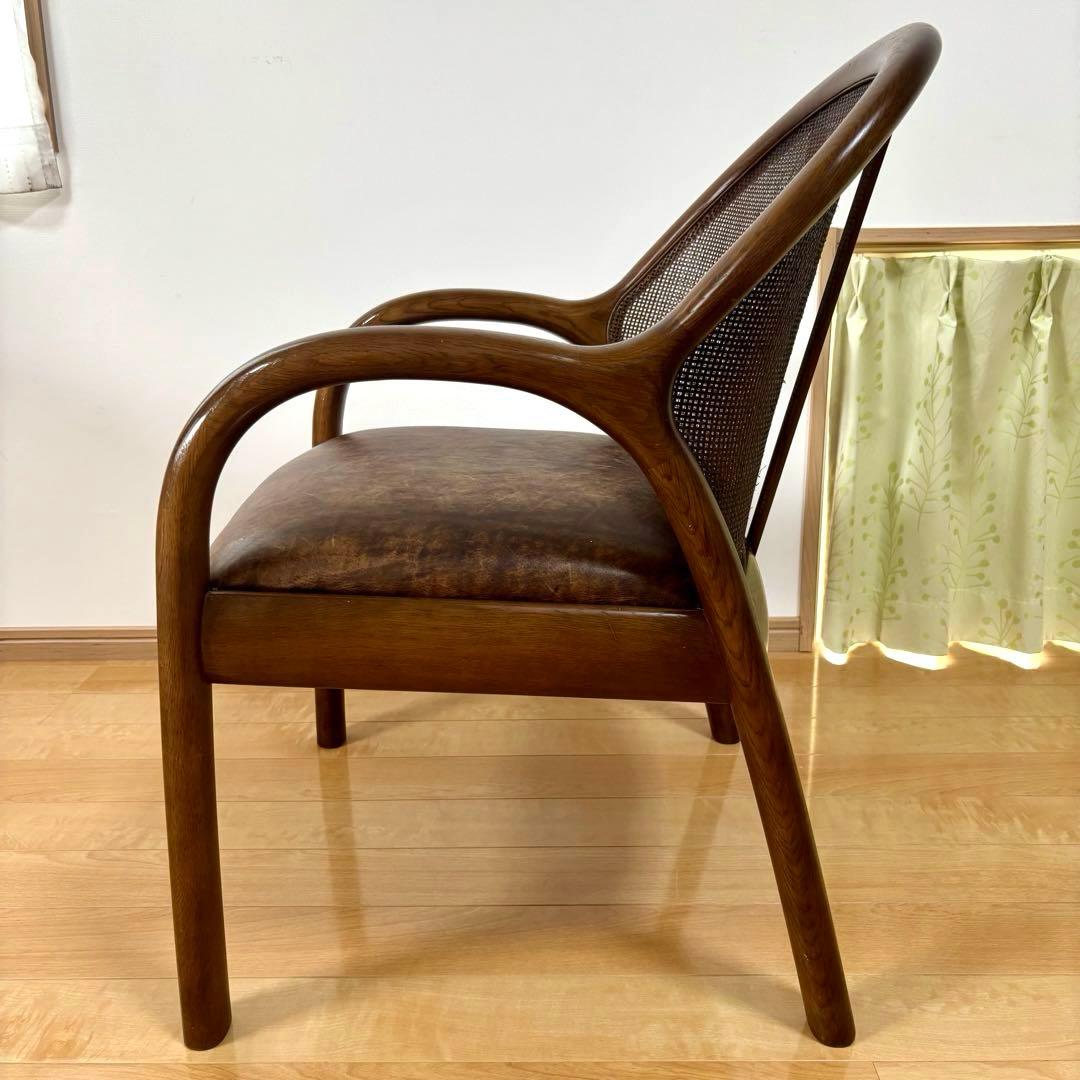 karimoku カリモク 籐 ラタン 木製 ダイニングチェア 昭和レトロ