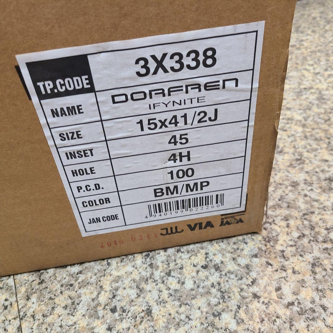 未使用DORFREN IFYNITE 15インチホイール 4H　ブラック4セット
