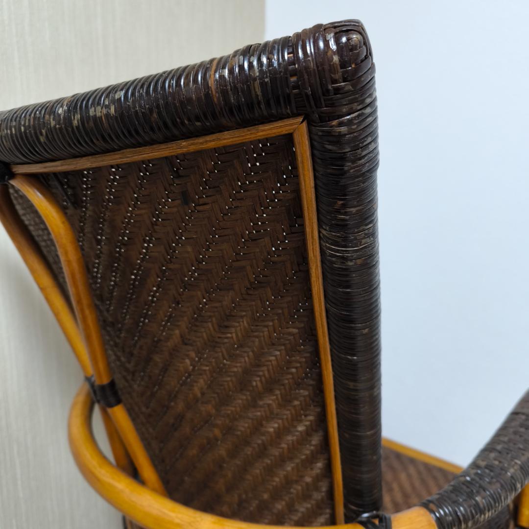 風間 KAZAMA ラタン回転チェア　藤家具　回転イス