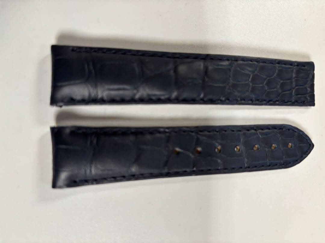 新品　オメガ 純正レザーベルト ネイビー 20mm