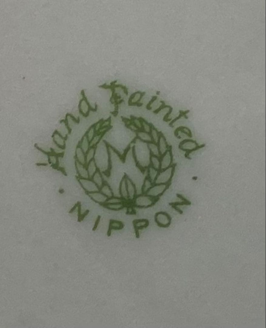 B411s「花のある風景図 花生」オールドノリタケ　ハンドペインティング