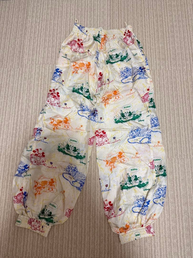 「良品」GUCCI×ディズニーコラボ100%シルクパンツ36