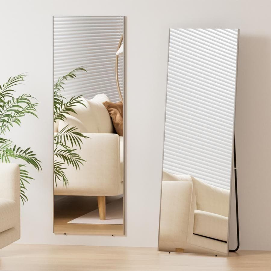 割れない鏡 スタンドミラー 全身鏡 姿見鏡 壁掛け 幅45cm シルバー2822