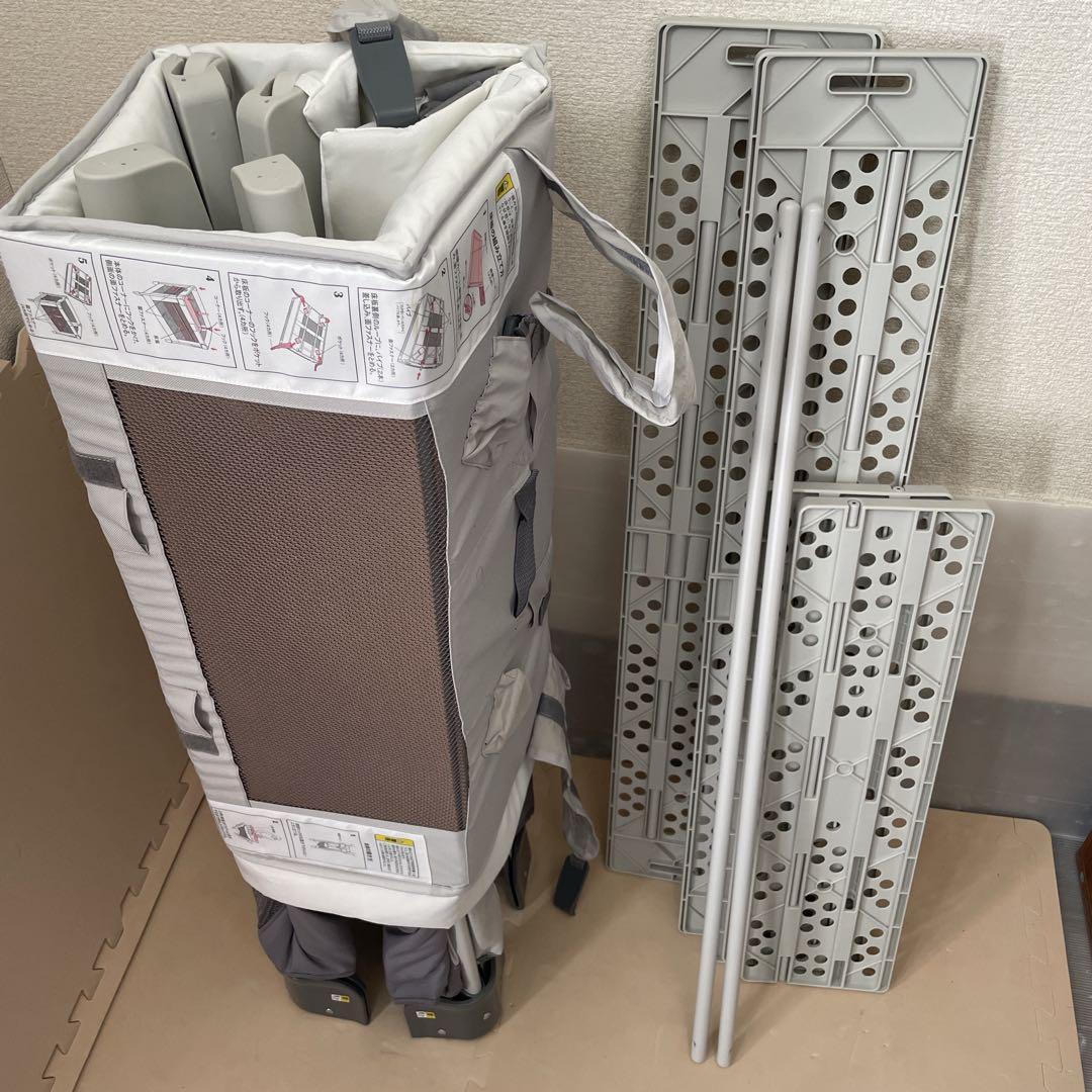 【美品】アップリカ ココネルエアー グレーベアー AB ベビーベッド