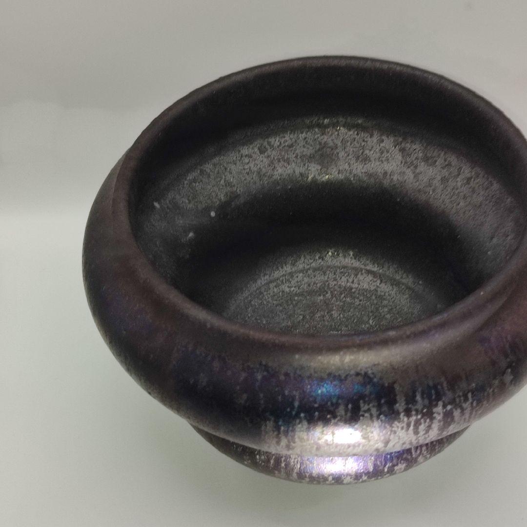 細川政己　鉢　植物鉢　y鉢　ポット　特大鉢　パープル　紫　青　ブルー