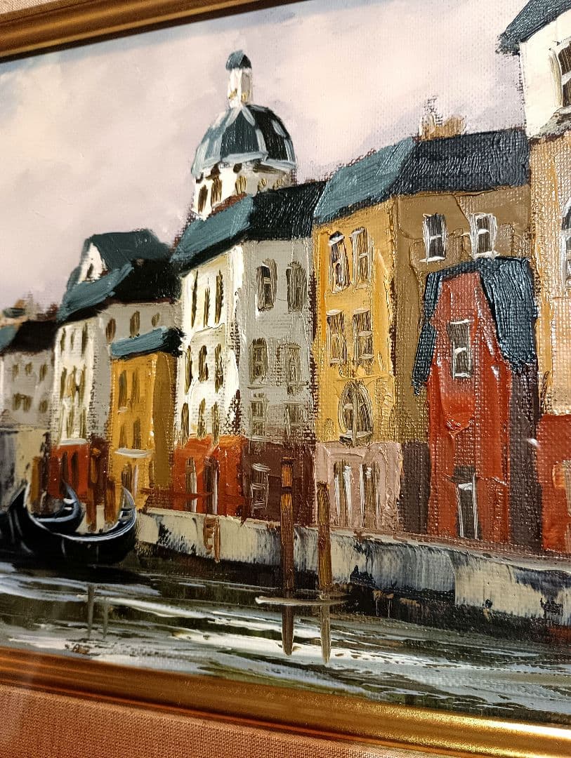 黒沢久 　ベニス　ベネチア　油彩 　サイン　イタリア　ゴールド　水の都　華芳