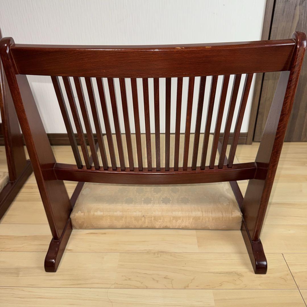 カリモク 背もたれ付き　座椅子 ベージュ　二脚セット　希少