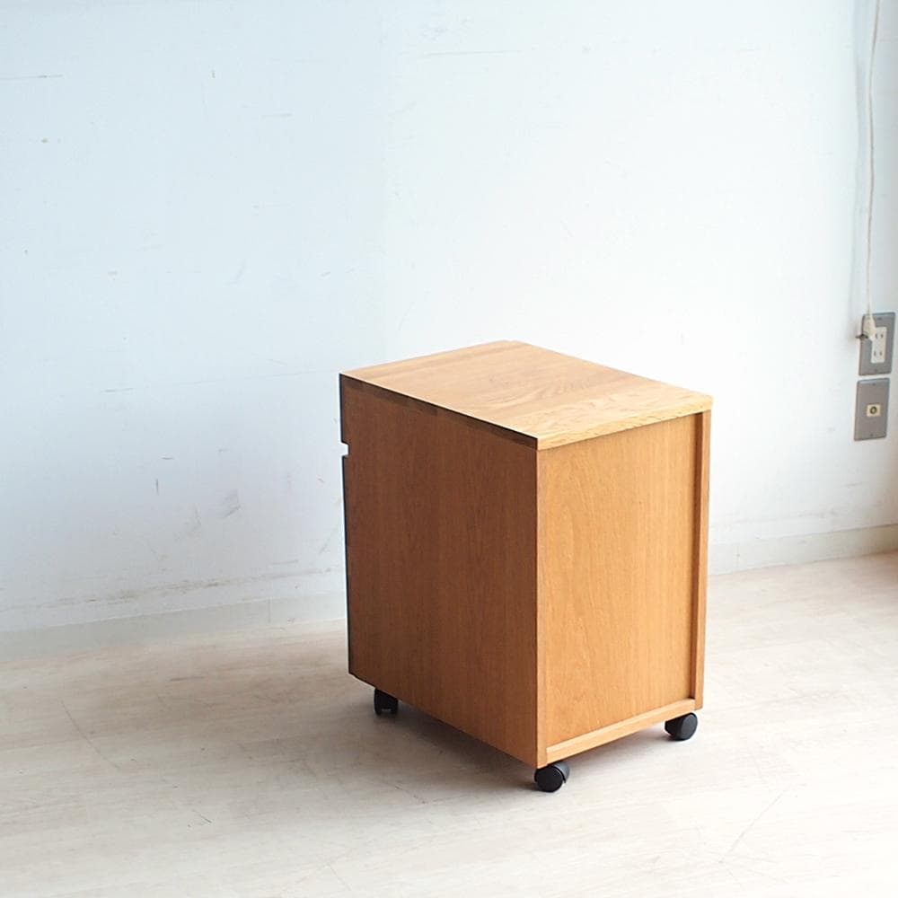 無印良品/MUJI オーク材 デスクワゴン 引出 ナチュラル ZR24069