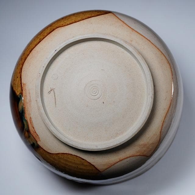 亀井味楽　高取七宝透し菓子鉢　共箱　茶道具　菓子器　掛け分け