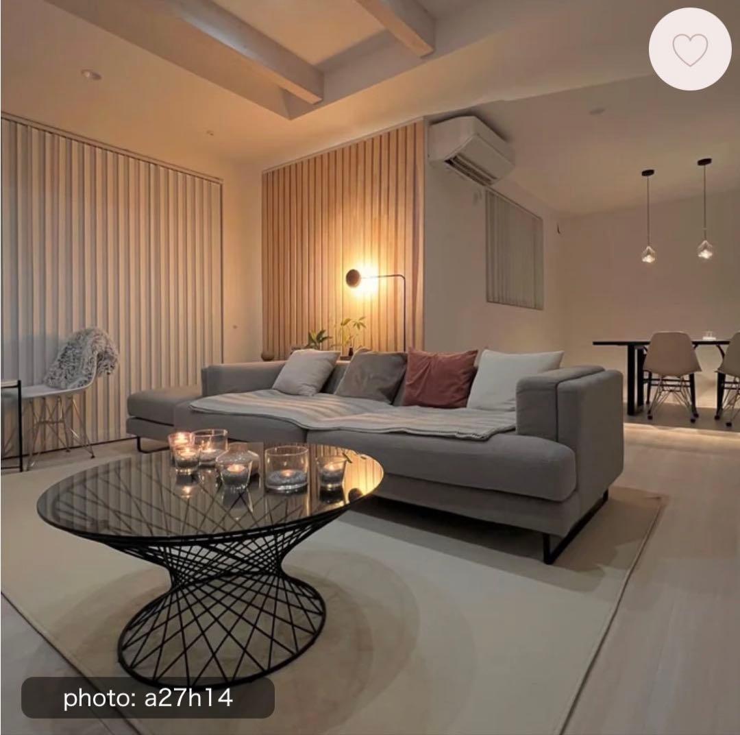 Francfranc マーリア コーヒーテーブル ブラック×ブラック（φ800）