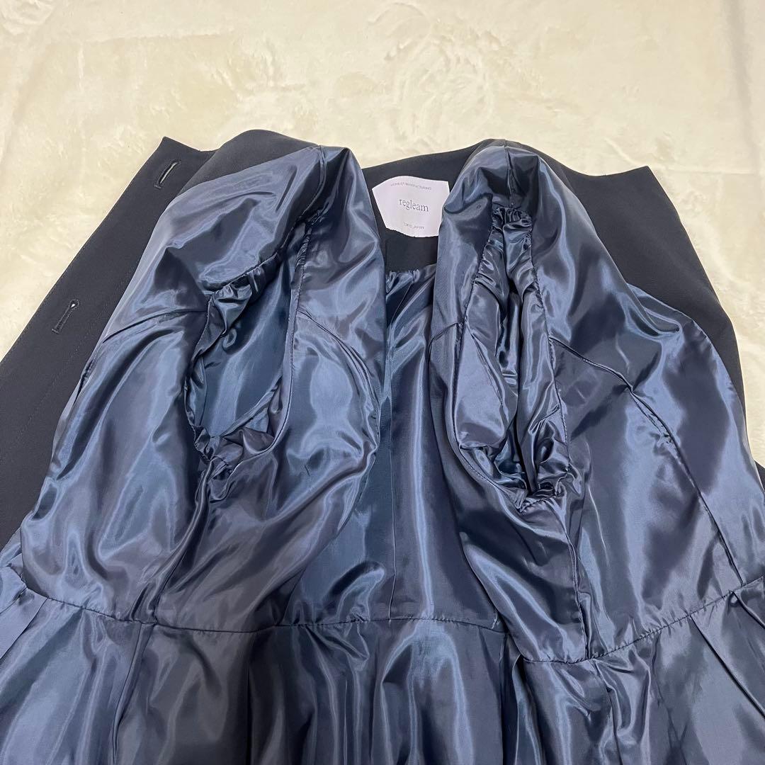 美品✨regleam ノーカラージャケット　ペプラムジャケット M ネイビー