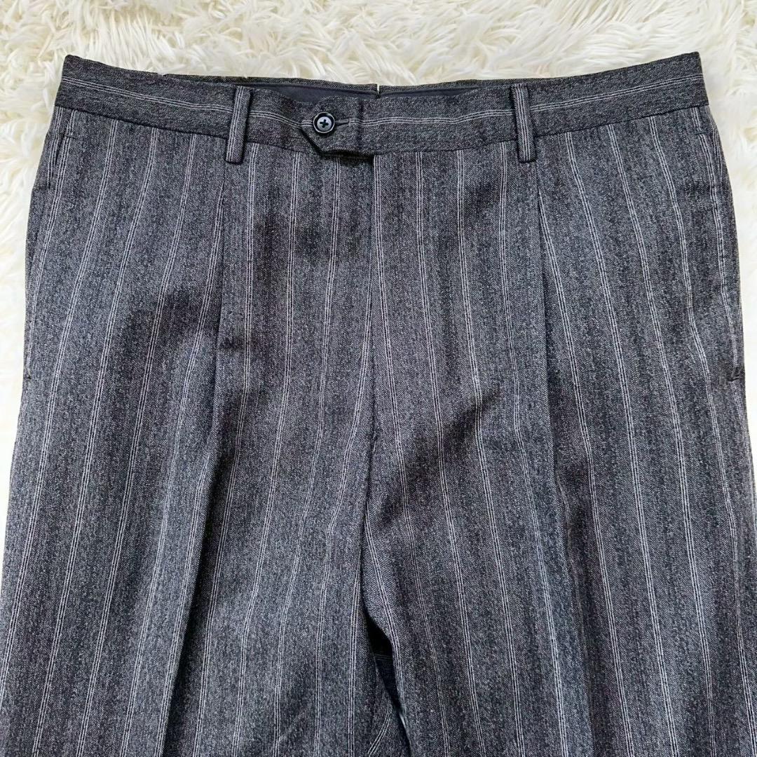 美品✨SHIPS 高級生地ゼニア ストライプ スーツ 総裏 本切羽 48 L相当