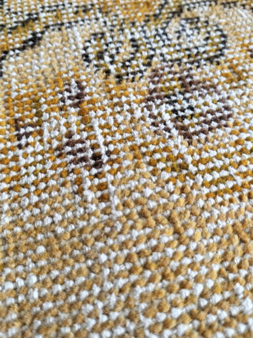 大きめ/シャビーイエローのオーバーダイヴィンテージラグ石田ゆり子さんNo.672