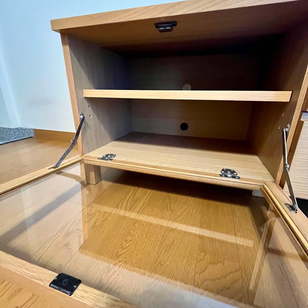 無印良品 オーク材 AVボード テレビ台 幅110cm 引き出し付き ナチュラル