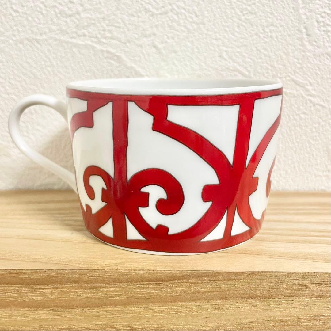 HERMES エルメス ガダルキヴィール スクエアプレート + マグカップ 赤色