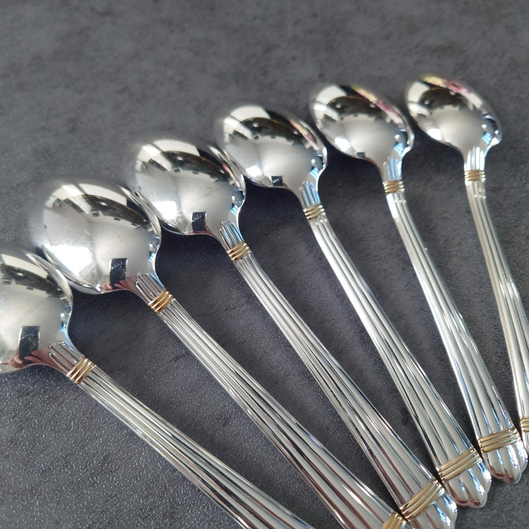 希少 美品 クリストフル アリアゴールドリング コーヒースプーン 6点