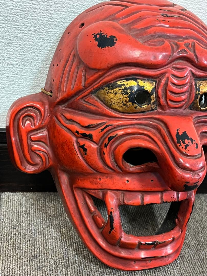 お面　能面　舞楽面　鬼面　般若　神楽面 アンティーク　レトロ　壁掛け　骨董 猿面