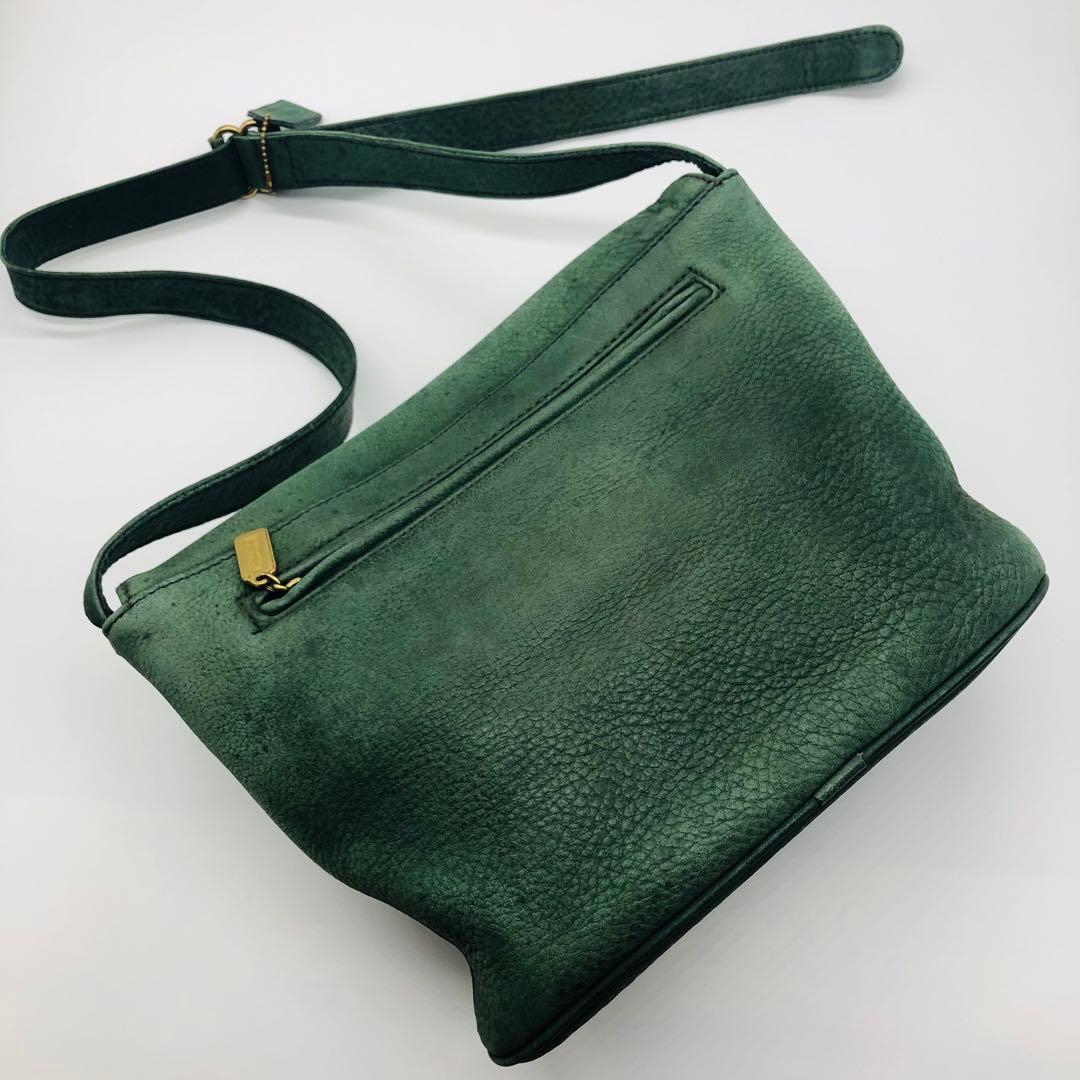 オールドコーチ　4935 ヌバックレザー　メッセンジャーバッグ　希少グリーン