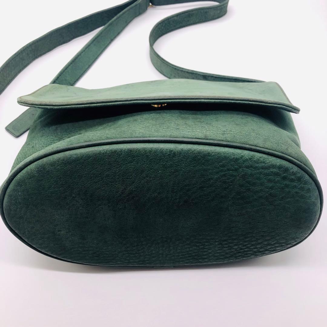 オールドコーチ　4935 ヌバックレザー　メッセンジャーバッグ　希少グリーン