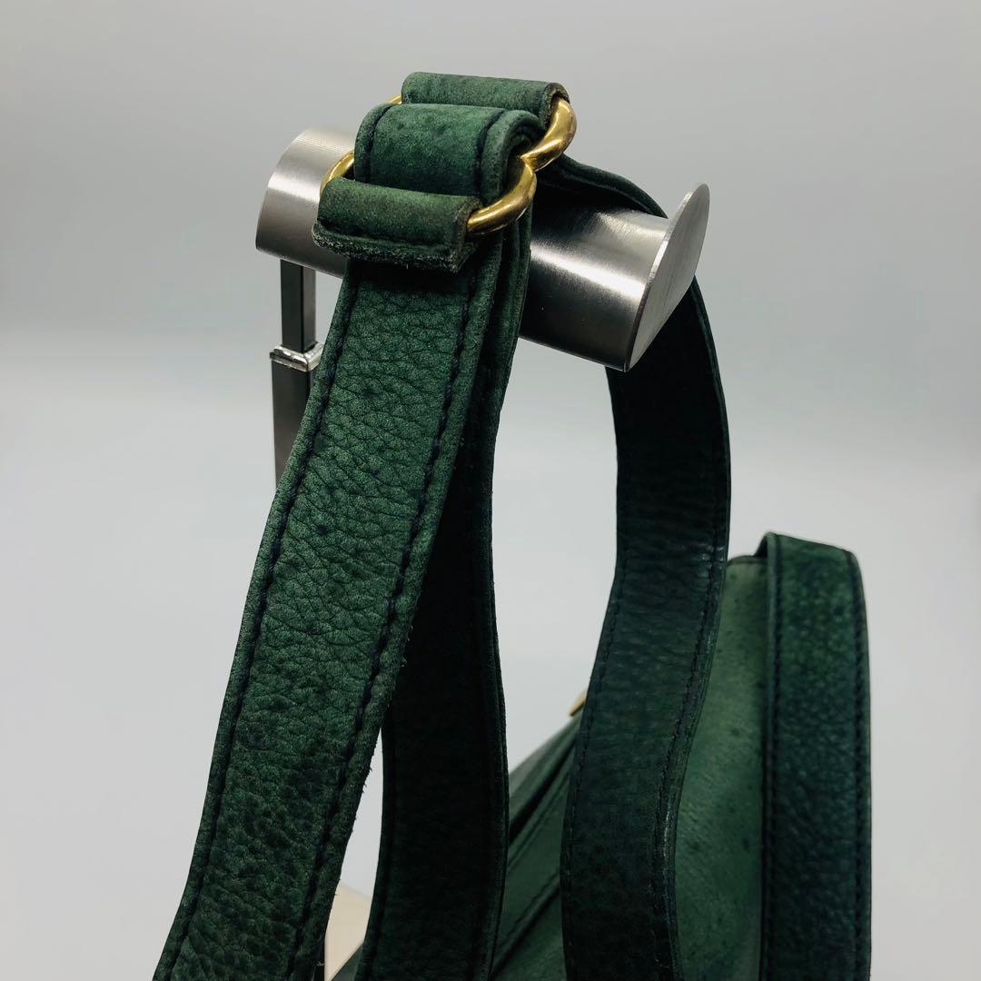 オールドコーチ　4935 ヌバックレザー　メッセンジャーバッグ　希少グリーン