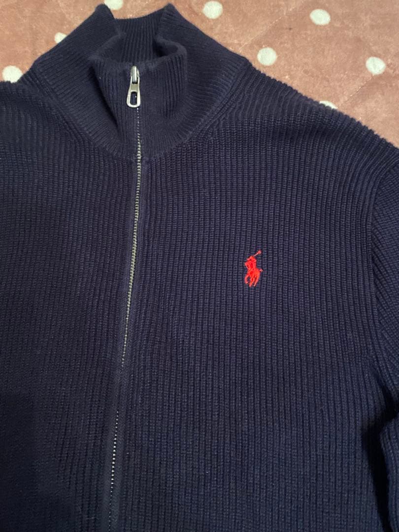 東です！！！ラルフローレン ドライバーズニット ネイビー 赤ポニー