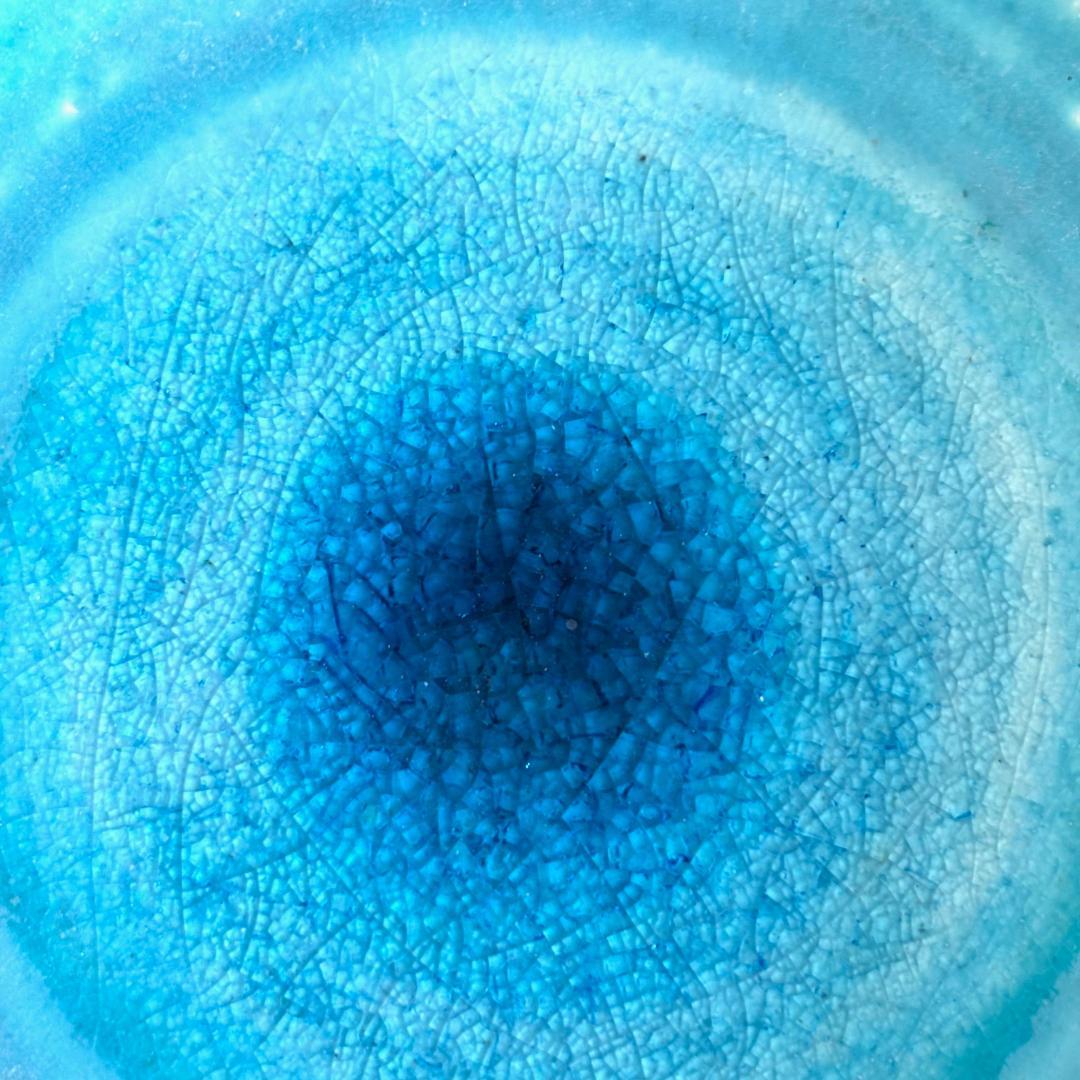 ガラス彩陶器 中皿 沖縄オーシャンブルー 2枚セット ギャラリー 風の島